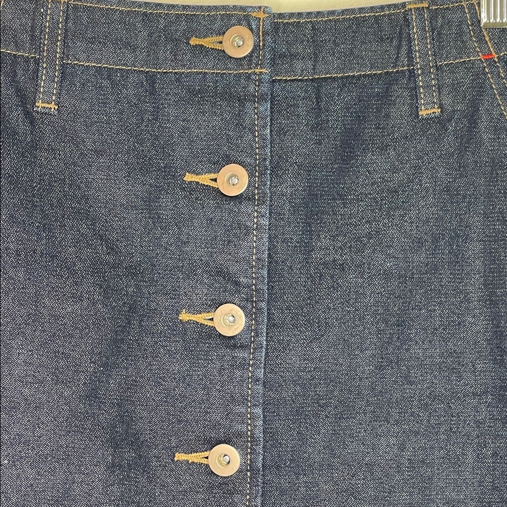 Uniqlo X Ines de la Fressange Midi Skirt Denim Button-Front A-Line Skirt - Picture 2 of 7
